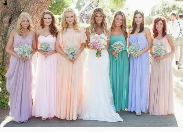 цвета свадебных платьев