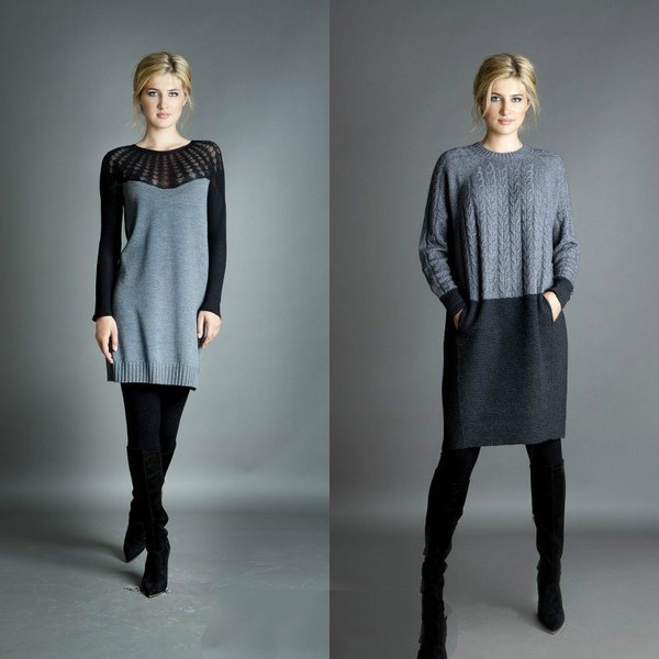 Модное платье-свитер: новые модели 2017 года на фото